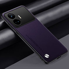 Soft Luxury Leather Snap On Case Cover S02 for Realme GT Neo5 SE 5G Purple