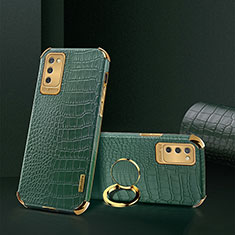 Soft Luxury Leather Snap On Case Cover S02 for Samsung Galaxy A03s Green