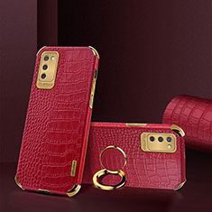 Soft Luxury Leather Snap On Case Cover S02 for Samsung Galaxy F02S SM-E025F Red