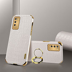 Soft Luxury Leather Snap On Case Cover S02 for Samsung Galaxy F02S SM-E025F White