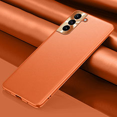 Soft Luxury Leather Snap On Case Cover S02 for Samsung Galaxy S24 Plus 5G Orange