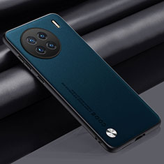 Soft Luxury Leather Snap On Case Cover S02 for Vivo X90 5G Blue