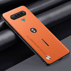 Soft Luxury Leather Snap On Case Cover S02 for Xiaomi Black Shark 4 5G Orange