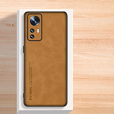 Soft Luxury Leather Snap On Case Cover S02 for Xiaomi Mi 12T 5G Brown
