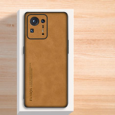 Soft Luxury Leather Snap On Case Cover S02 for Xiaomi Mi Mix 4 5G Brown