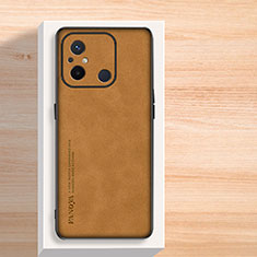 Soft Luxury Leather Snap On Case Cover S02 for Xiaomi Poco C55 Brown