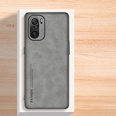 Soft Luxury Leather Snap On Case Cover S02 for Xiaomi Poco F3 5G Gray