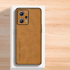 Soft Luxury Leather Snap On Case Cover S02 for Xiaomi Poco X4 GT 5G Brown