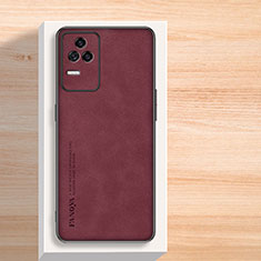 Soft Luxury Leather Snap On Case Cover S02 for Xiaomi Redmi K40S 5G Red