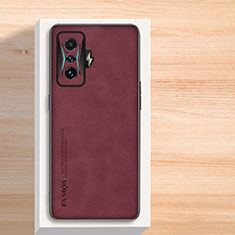 Soft Luxury Leather Snap On Case Cover S02 for Xiaomi Redmi K50 Gaming AMG F1 5G Red