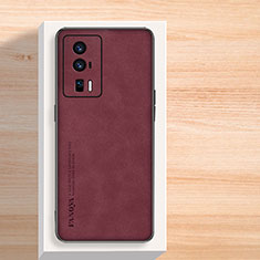 Soft Luxury Leather Snap On Case Cover S02 for Xiaomi Redmi K60 5G Red