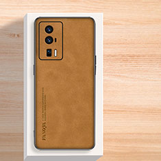 Soft Luxury Leather Snap On Case Cover S02 for Xiaomi Redmi K60 Pro 5G Brown