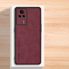 Soft Luxury Leather Snap On Case Cover S02 for Xiaomi Redmi K60E 5G Red