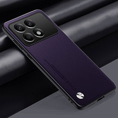 Soft Luxury Leather Snap On Case Cover S02 for Xiaomi Redmi K70 Pro 5G Purple