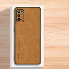 Soft Luxury Leather Snap On Case Cover S02 for Xiaomi Redmi Note 10 5G Brown