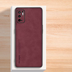 Soft Luxury Leather Snap On Case Cover S02 for Xiaomi Redmi Note 10 5G Red