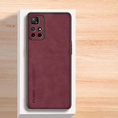 Soft Luxury Leather Snap On Case Cover S02 for Xiaomi Redmi Note 11T 5G Red