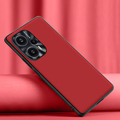 Soft Luxury Leather Snap On Case Cover S02 for Xiaomi Redmi Note 12 Turbo 5G Red