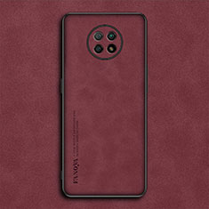 Soft Luxury Leather Snap On Case Cover S02 for Xiaomi Redmi Note 9T 5G Red