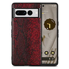 Soft Luxury Leather Snap On Case Cover S02D for Google Pixel 7 Pro 5G Red