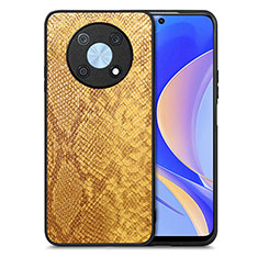 Soft Luxury Leather Snap On Case Cover S02D for Huawei Enjoy 50 Pro Yellow