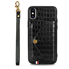 Soft Luxury Leather Snap On Case Cover S02D for Samsung Galaxy A11 Black