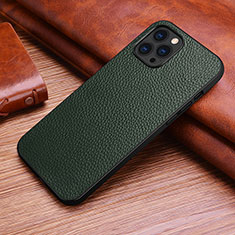 Soft Luxury Leather Snap On Case Cover S03 for Apple iPhone 15 Pro Green