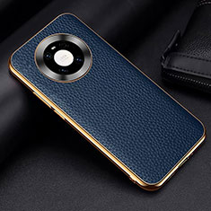 Soft Luxury Leather Snap On Case Cover S03 for Huawei Mate 40E Pro 4G Blue