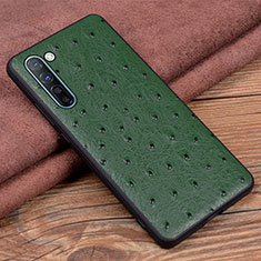 Soft Luxury Leather Snap On Case Cover S03 for Oppo F15 Green