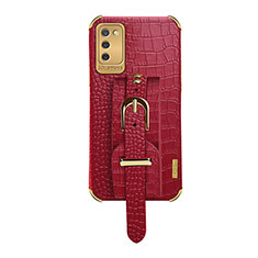 Soft Luxury Leather Snap On Case Cover S03 for Samsung Galaxy M02s Red