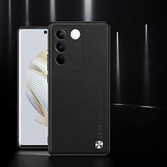 Soft Luxury Leather Snap On Case Cover S03 for Vivo V27 5G Black