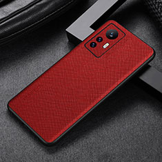 Soft Luxury Leather Snap On Case Cover S03 for Xiaomi Mi 12 5G Red