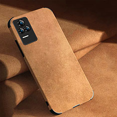 Soft Luxury Leather Snap On Case Cover S03 for Xiaomi Redmi K50 5G Brown