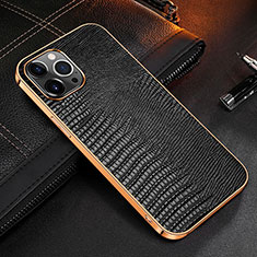 Soft Luxury Leather Snap On Case Cover S04 for Apple iPhone 15 Pro Black