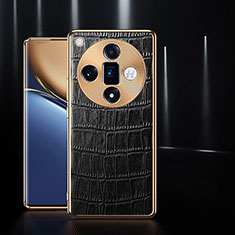 Soft Luxury Leather Snap On Case Cover S04 for Oppo Find X7 5G Black