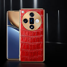 Soft Luxury Leather Snap On Case Cover S04 for Oppo Find X7 Ultra 5G Red