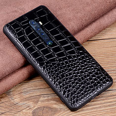 Soft Luxury Leather Snap On Case Cover S04 for Oppo Reno2 Black
