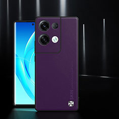 Soft Luxury Leather Snap On Case Cover S04 for Oppo Reno9 Pro+ Plus 5G Purple