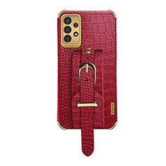 Soft Luxury Leather Snap On Case Cover S04 for Samsung Galaxy A13 4G Red