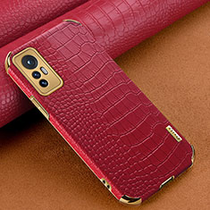 Soft Luxury Leather Snap On Case Cover S04 for Xiaomi Mi 12S Pro 5G Red