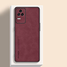 Soft Luxury Leather Snap On Case Cover S04 for Xiaomi Redmi K40S 5G Red