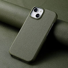 Soft Luxury Leather Snap On Case Cover S04D for Apple iPhone 14 Plus Midnight Green