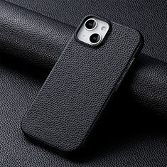 Soft Luxury Leather Snap On Case Cover S04D for Apple iPhone 15 Black