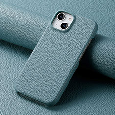 Soft Luxury Leather Snap On Case Cover S04D for Apple iPhone 15 Blue