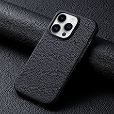 Soft Luxury Leather Snap On Case Cover S04D for Apple iPhone 16 Pro Black