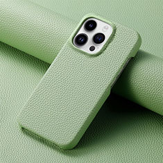 Soft Luxury Leather Snap On Case Cover S04D for Apple iPhone 16 Pro Green