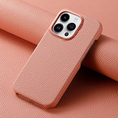 Soft Luxury Leather Snap On Case Cover S04D for Apple iPhone 16 Pro Max Pink