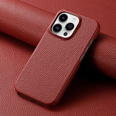 Soft Luxury Leather Snap On Case Cover S04D for Apple iPhone 16 Pro Red