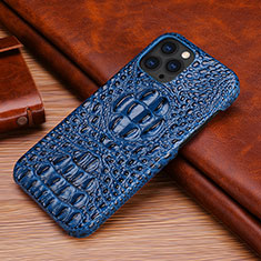 Soft Luxury Leather Snap On Case Cover S05 for Apple iPhone 13 Pro Blue