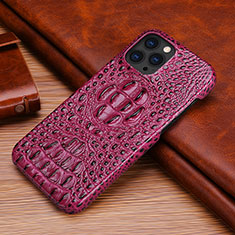 Soft Luxury Leather Snap On Case Cover S05 for Apple iPhone 13 Pro Purple